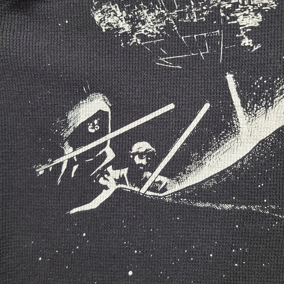 Star Wars Youth Long Sleeve Thermal Tee Black White Darth Vader Graphic, Medium - Picture 7 of 15
